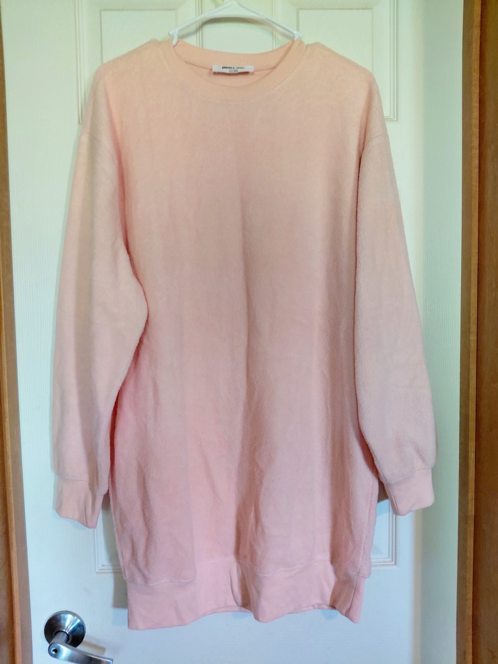 Double Zero Light Pink Oversized Long Crewneck Sweater